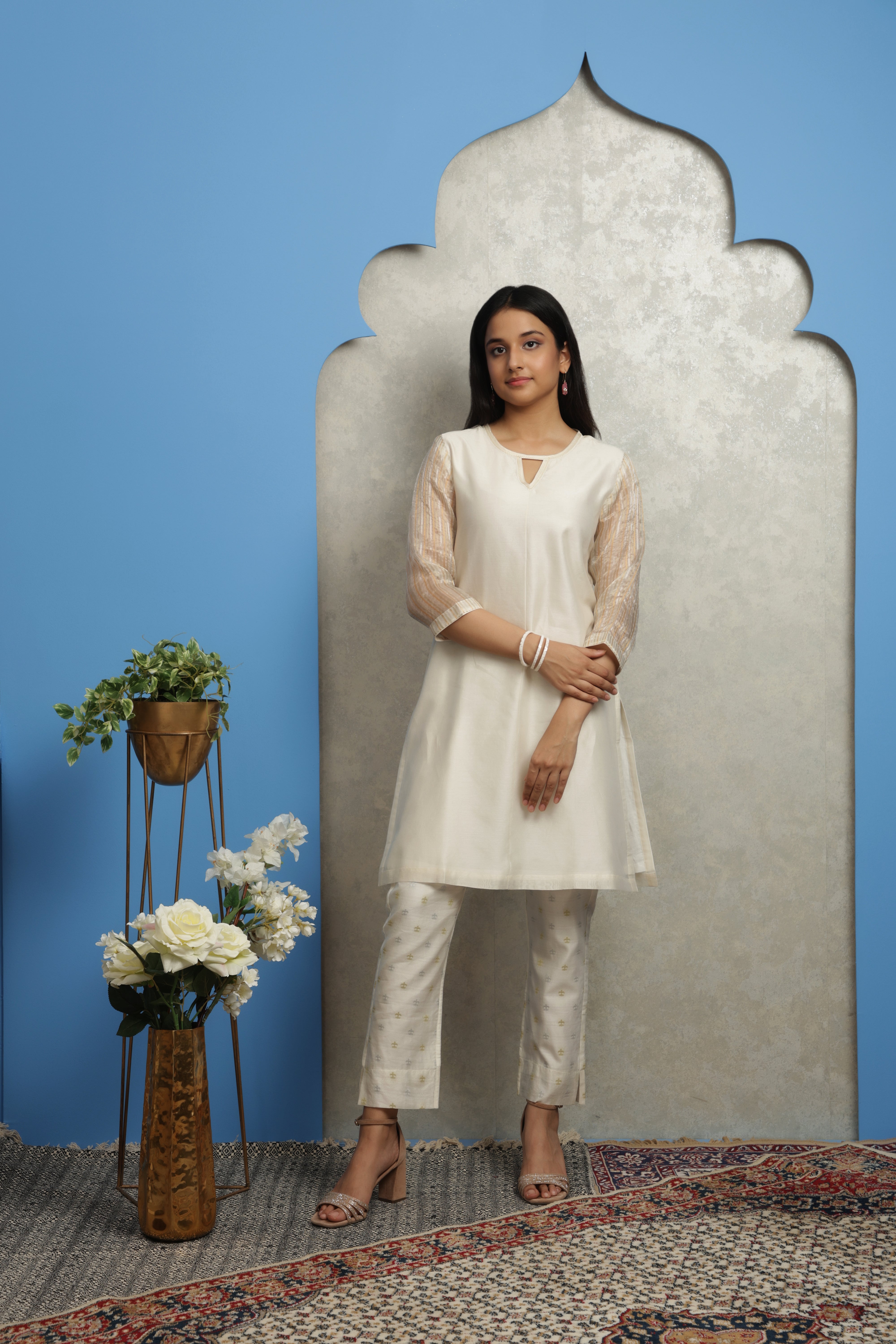 OFF WHITE CHANDERI KURTI