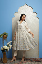 Load image into Gallery viewer, OFF WHITE CHANDERI ANARKALI
