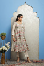 Load image into Gallery viewer, OFF WHITE EMBROIDERED ANARKALI
