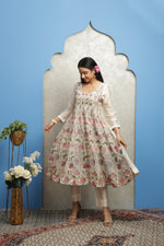 Load image into Gallery viewer, OFF WHITE EMBROIDERED ANARKALI
