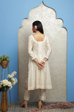 Load image into Gallery viewer, OFF WHITE EMBROIDERED ANARKALI
