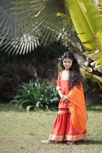 Red Sharara Set