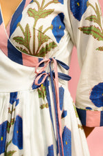 Load image into Gallery viewer, Phagun Blue Poppy Angrakha Kurta Pant Set
