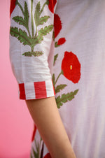 Load image into Gallery viewer, Abeer Red Poppy Straight Fit Kurta Pant Set
