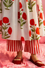 Load image into Gallery viewer, Phagun Red Poppy Angrakha Kurta Pant Set
