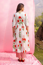 Load image into Gallery viewer, Phagun Red Poppy Angrakha Kurta Pant Set
