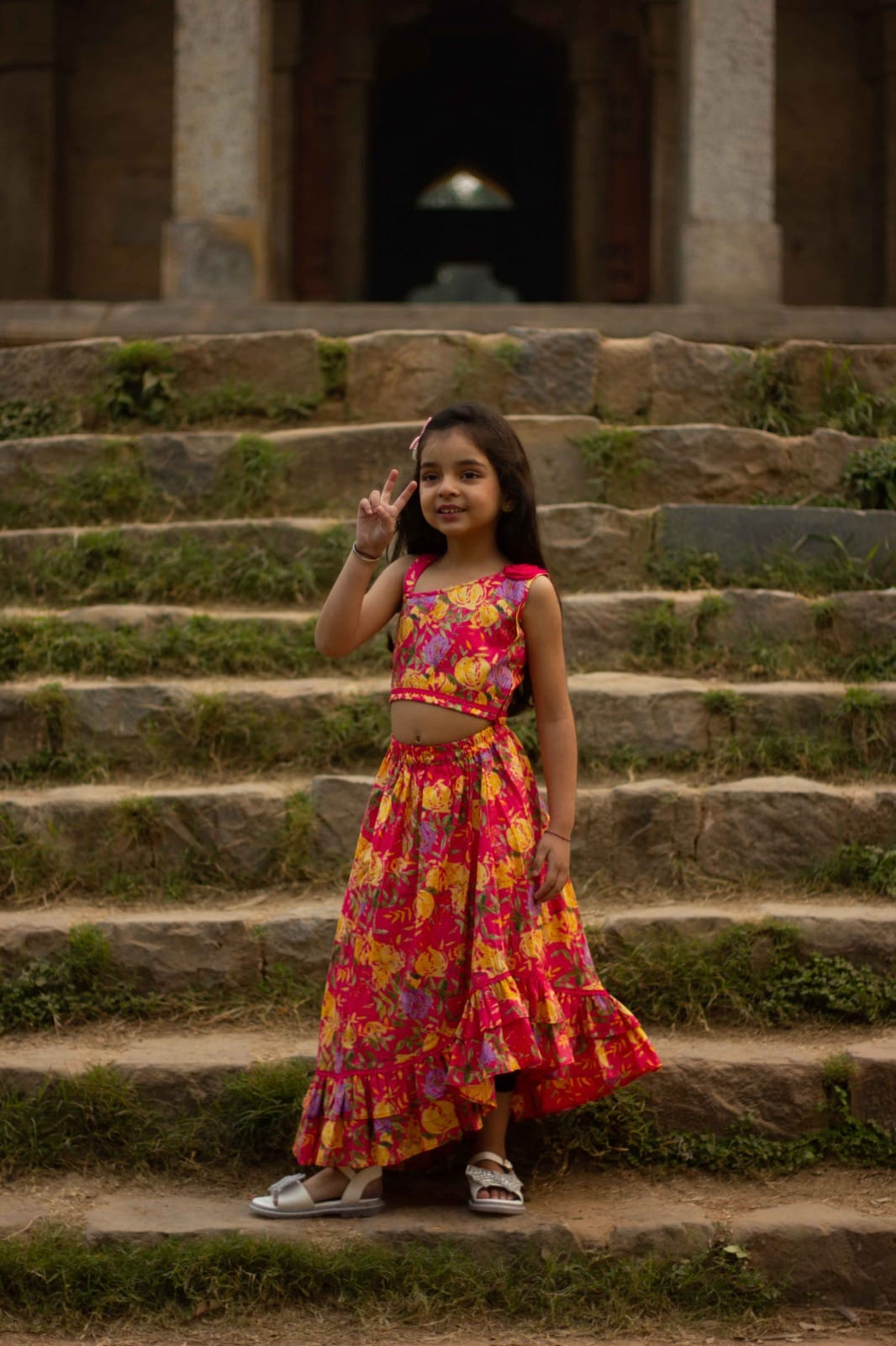 Bougainvillea - floral lehenga set