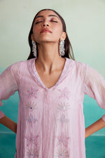 Load image into Gallery viewer, Blushine dress - Orchid Pink Hand embroidered Dress
