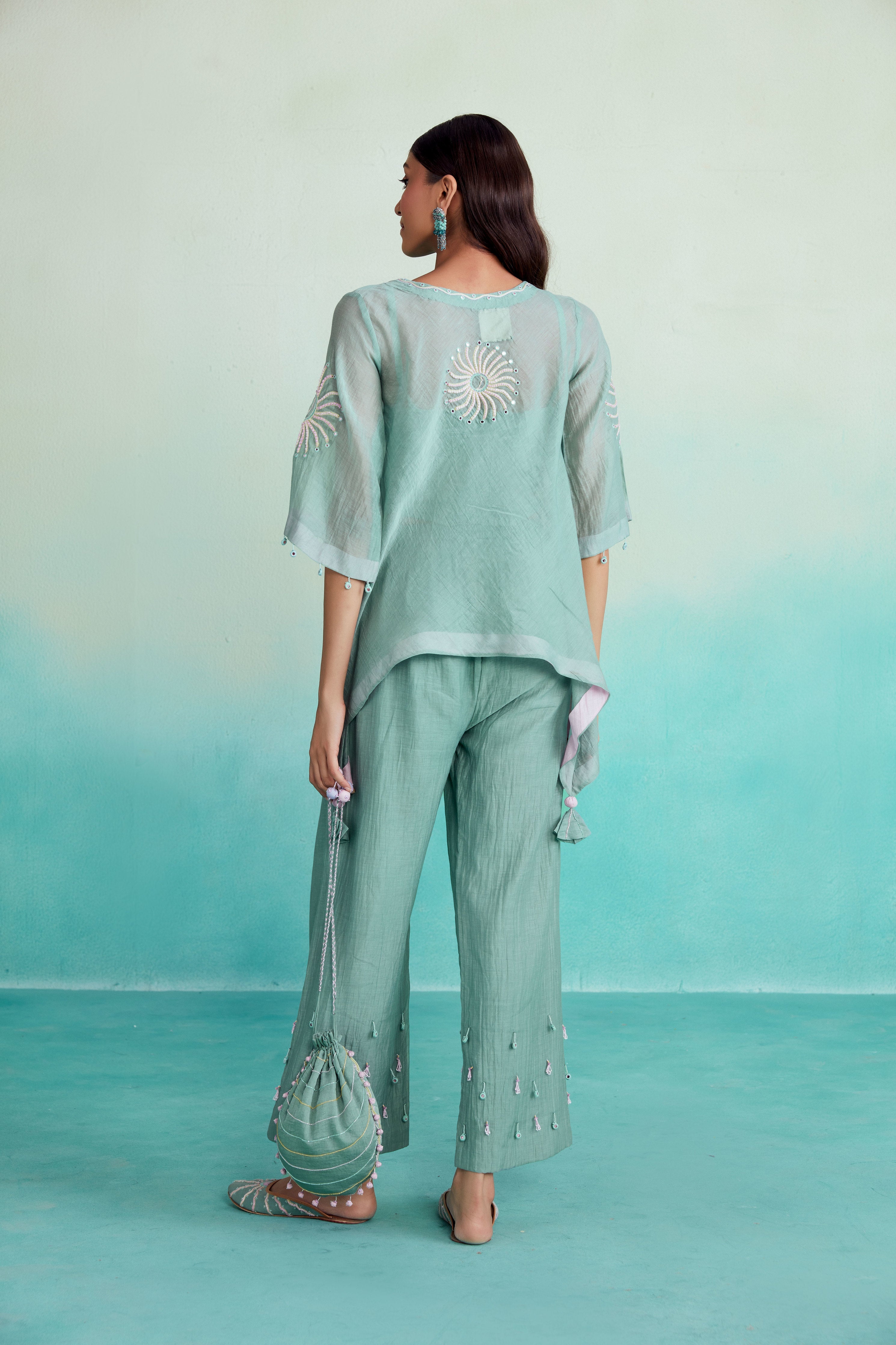 Mintylicious co-ords - Mint Hand embroidered Co-ord set