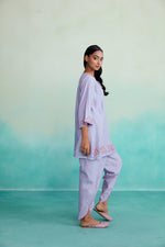 Load image into Gallery viewer, Ethereal kurta set - Lavender Hand embroidered Dhoti Kurta set
