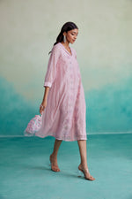 Load image into Gallery viewer, Blushine dress - Orchid Pink Hand embroidered Dress
