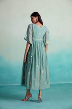 Load image into Gallery viewer, Enchantmint dress - Mint Hand embroidered gathered Dress
