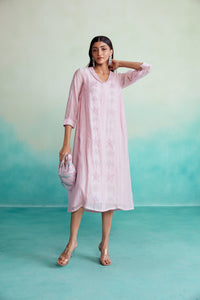 Blushine dress - Orchid Pink Hand embroidered Dress