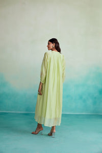 Zesty dress - Lime Hand embroidered oversized Dress