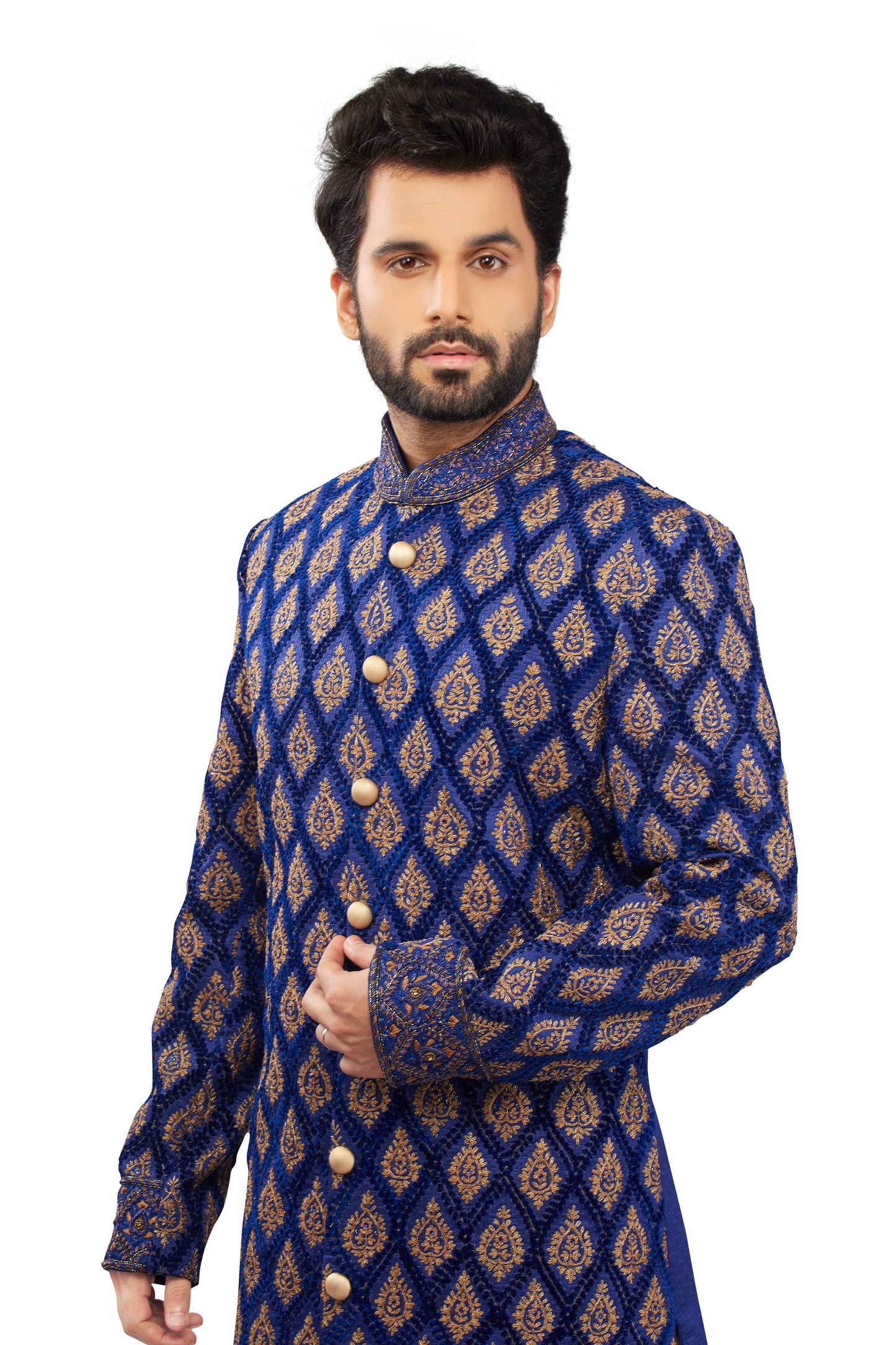 Royal Blue Sherwani Set for Men