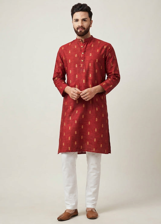 Red Kurta Payjama Set for Men