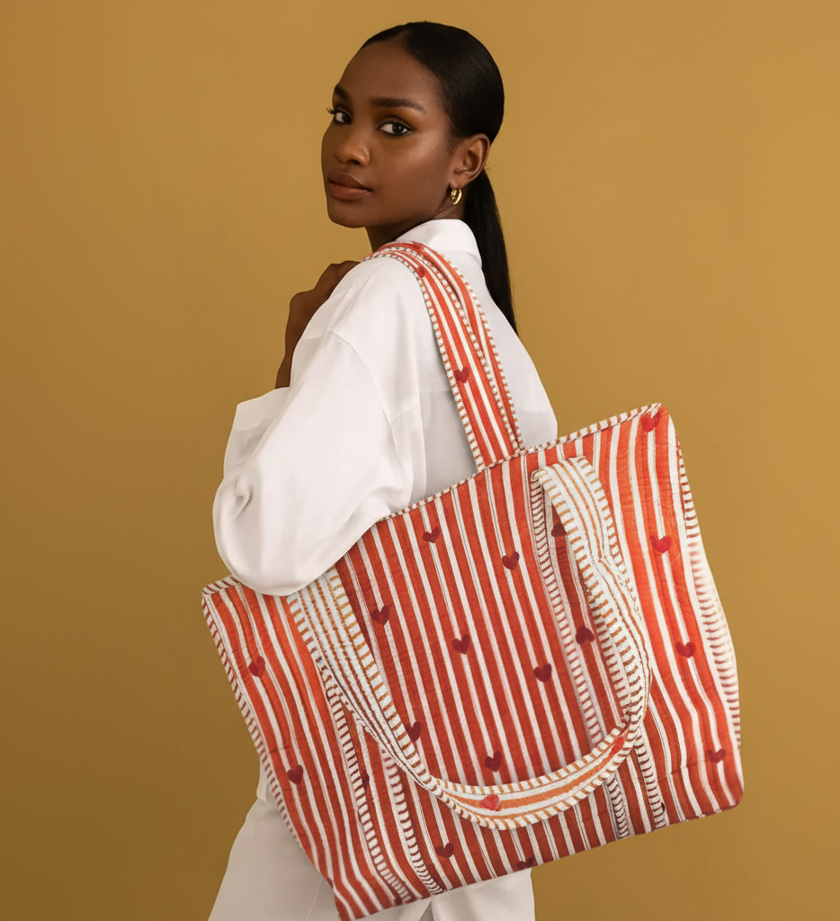 Red Hearts Valentine Tote Bag