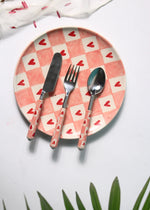 Load image into Gallery viewer, Chequered Heart - Set of 2 Plates
