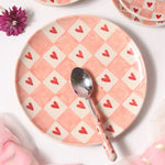 Load image into Gallery viewer, Chequered Heart - Set of 2 Plates
