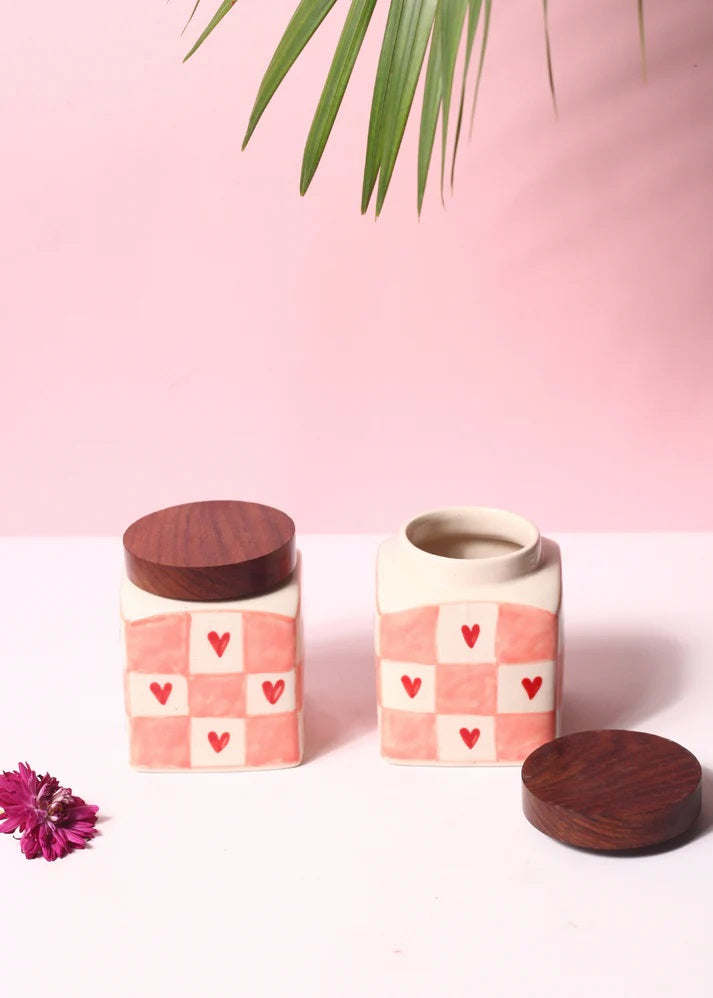 Chequered Heart Jar