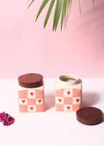 Load image into Gallery viewer, Chequered Heart Jar
