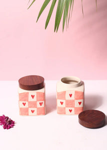 Chequered Heart Jar