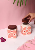 Load image into Gallery viewer, Chequered Heart Jar
