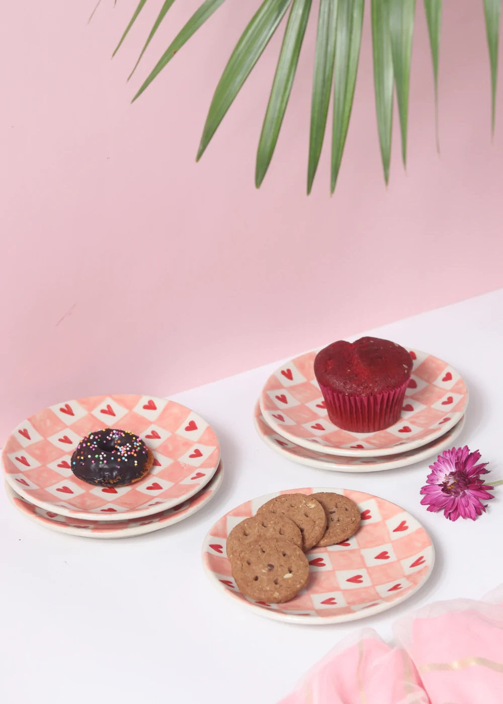 Chequered Heart - Dessert Plates