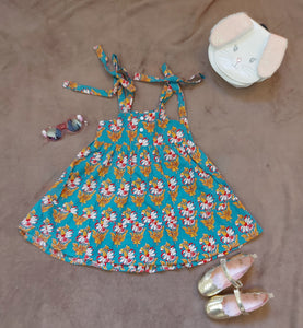 Hand Block Printed Cotton Girls Frock