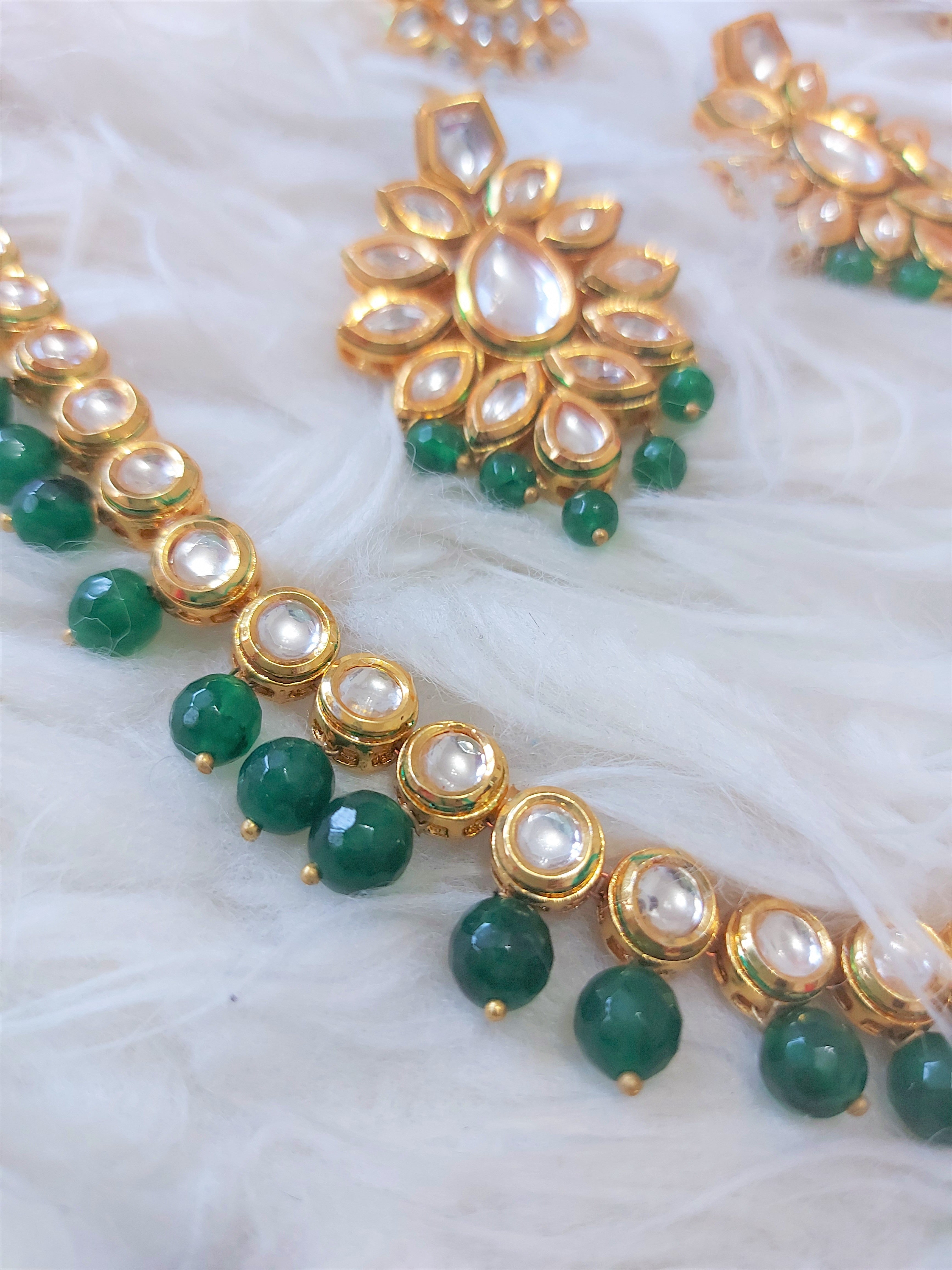 Green Kundan Set