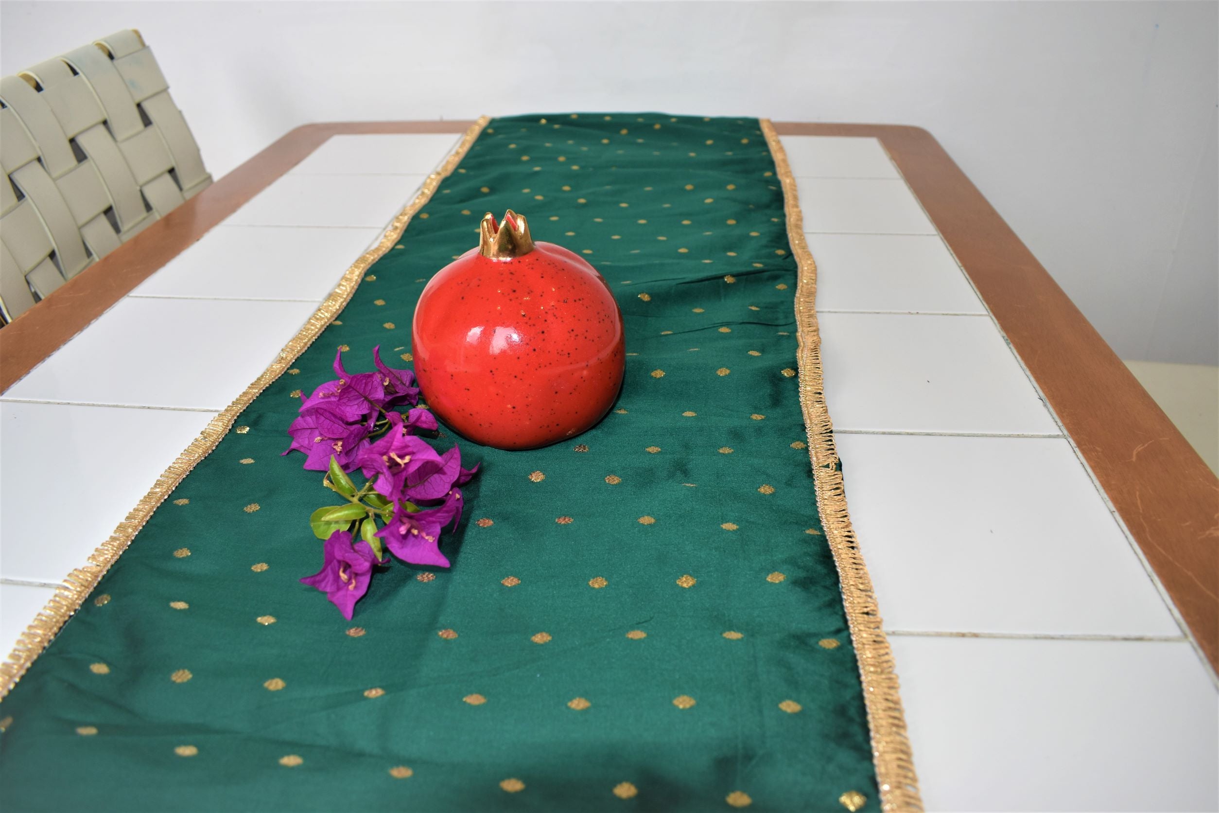 Green Festive Table Runner