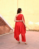 Load image into Gallery viewer, Tiana Red Off Shoulder Kaftaan-Pant Set
