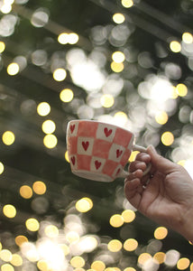 Chequered Heart Mug