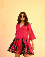 Load image into Gallery viewer, Nitara Pink Embroidered Flared Cocktail Dress
