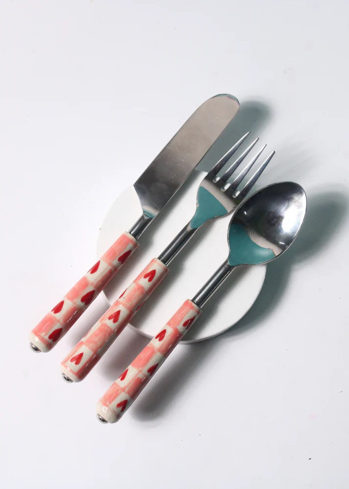 Chequered Heart - Table Cutlery Set