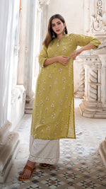 Load image into Gallery viewer, CARDAMOM LINEN KURTA
