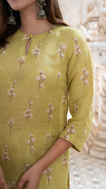 Load image into Gallery viewer, CARDAMOM LINEN KURTA
