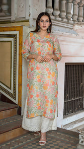 GARDEN OF DREAMS LINEN KURTA