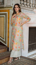 Load image into Gallery viewer, GARDEN OF DREAMS LINEN KURTA
