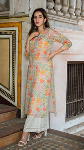 GARDEN OF DREAMS LINEN KURTA