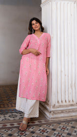 Load image into Gallery viewer, CANDY FLOSS LINEN KURTA
