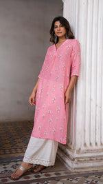 Load image into Gallery viewer, CANDY FLOSS LINEN KURTA
