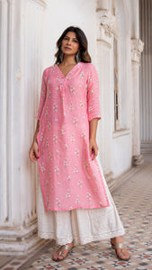 CANDY FLOSS LINEN KURTA