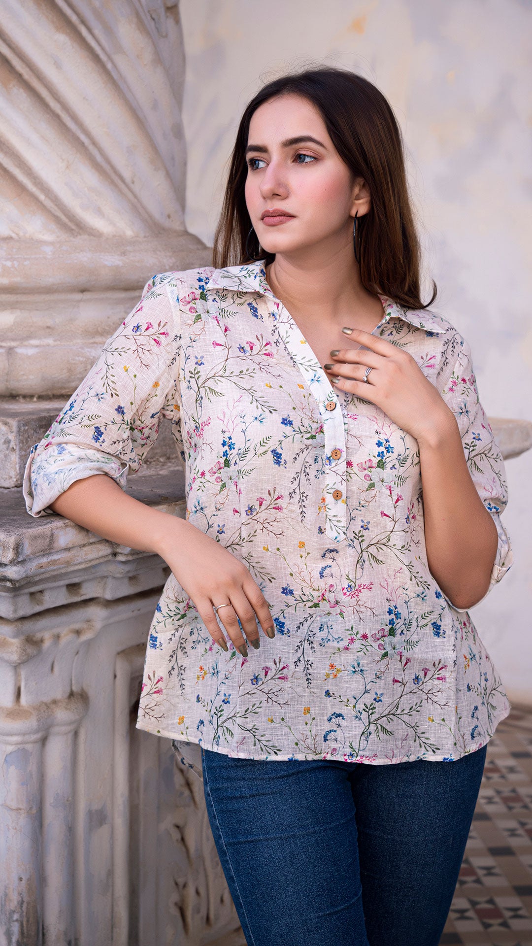 AALIA LINEN SHORT TOP