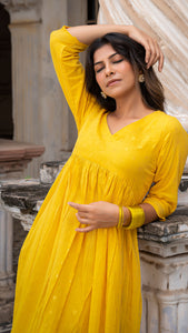 BAANI TURMERIC YELLOW KURTA SET IN COTTON