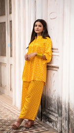 Load image into Gallery viewer, BANDHANI CO-ORD SET - SUNSHINE YELLOW
