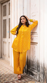 Load image into Gallery viewer, BANDHANI CO-ORD SET - SUNSHINE YELLOW
