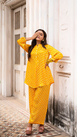 Load image into Gallery viewer, BANDHANI CO-ORD SET - SUNSHINE YELLOW
