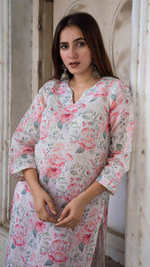 DESSERT ROSE LINEN KURTA