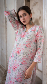 Load image into Gallery viewer, DESSERT ROSE LINEN KURTA
